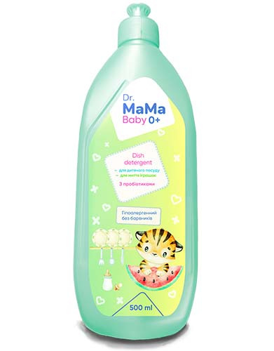 Засіб для миття дитячого посуду Dr.MaMa (гіпоалергенний) 0⁺/Baby dish detergent Dr.MaMа 500мл